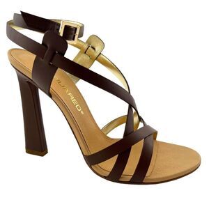 New DSQUARED2 Women US 8 Brown Leather Stiletto Pump Sandals Ankle Strap IT $650